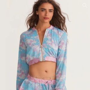 LoveShackFancy Blue and Pink Swim Coverup